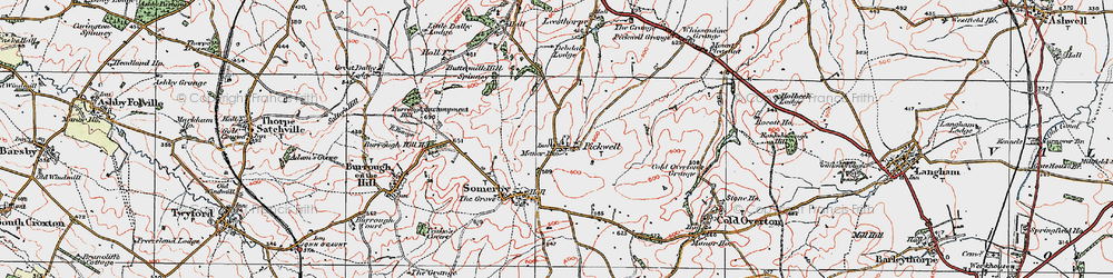Old map of Pickwell in 1921