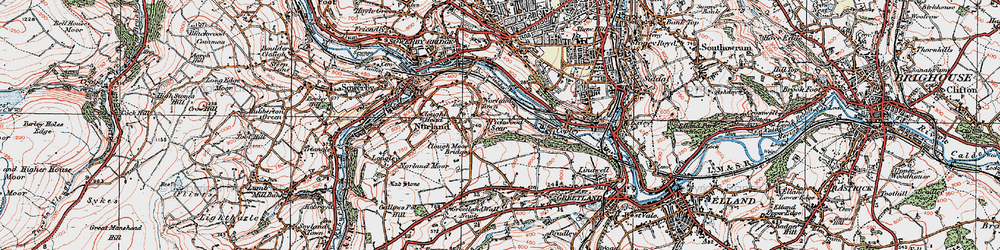 Old map of Pickwood Scar in 1925