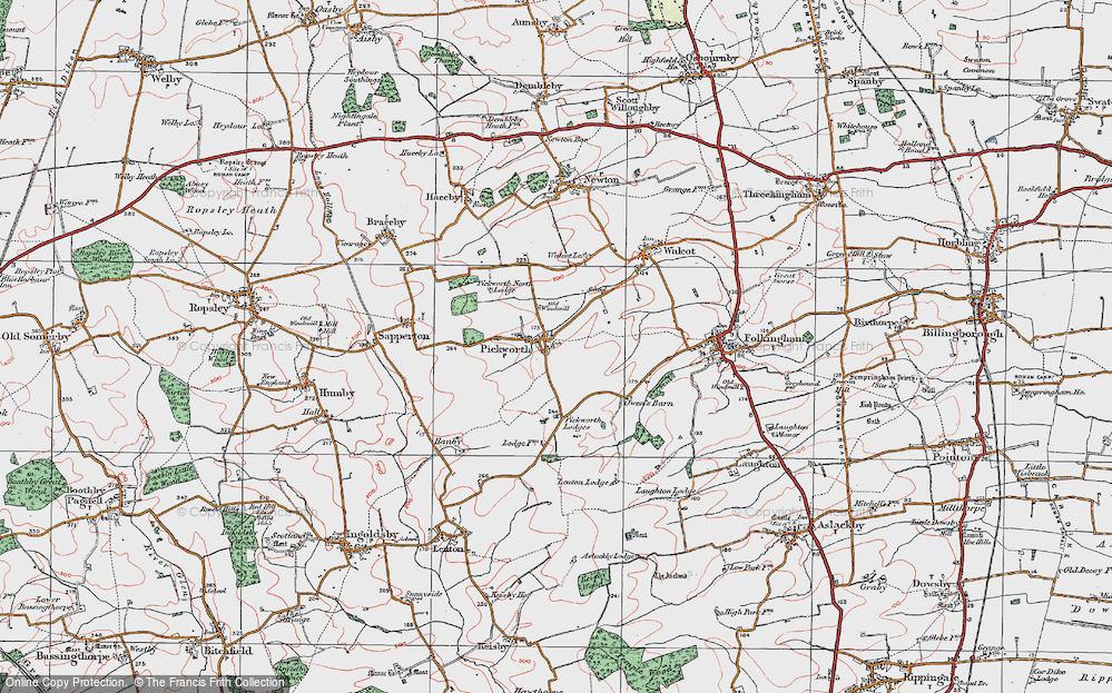 Old Map of Pickworth, 1922 in 1922