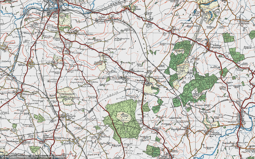 Old Map of Piddington, 1919 in 1919