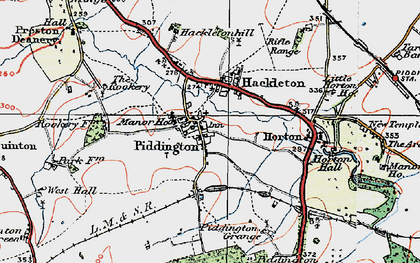 Old map of Piddington in 1919