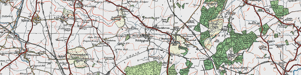 Old map of Piddington in 1919