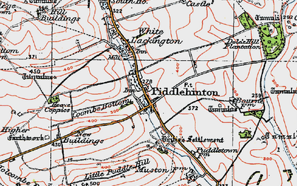 Old map of Higher Waterston in 1919