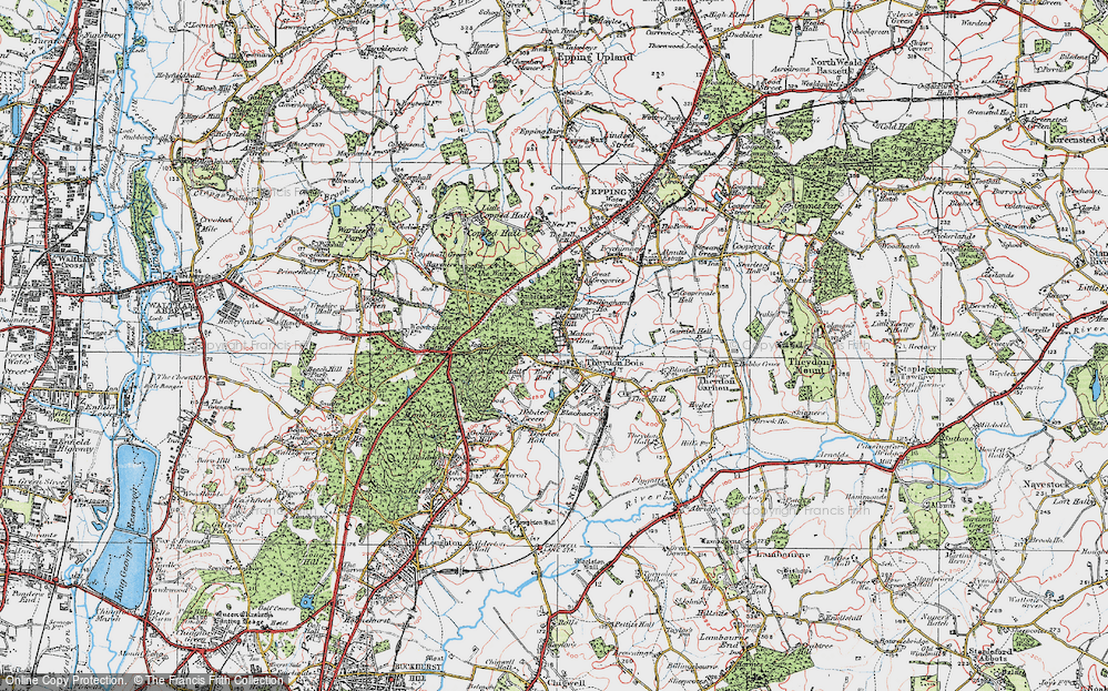 Old Map of Historic Map covering Ambresbury Banks in 1920