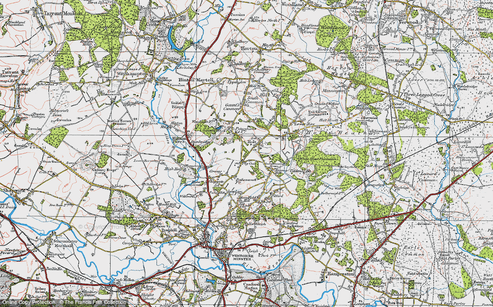 Old Map of Pig Oak, 1919 in 1919