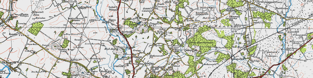 Old map of Pig Oak in 1919
