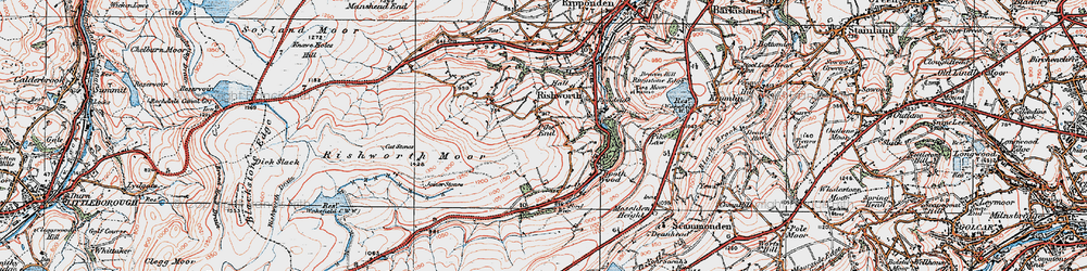 Old map of Baitings Resr in 1925