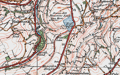 Old map of Moselden Height in 1925