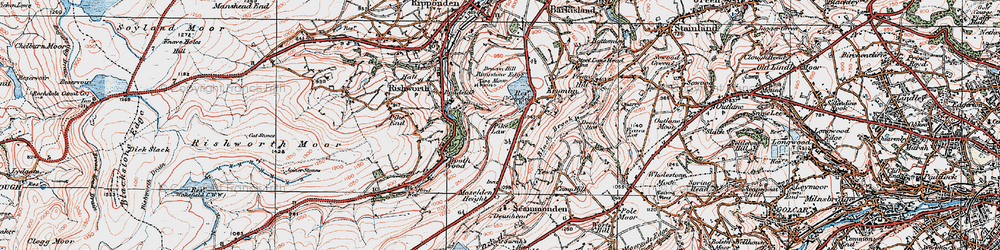 Old map of Moselden Height in 1925