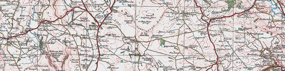 Old map of Pikehall in 1923