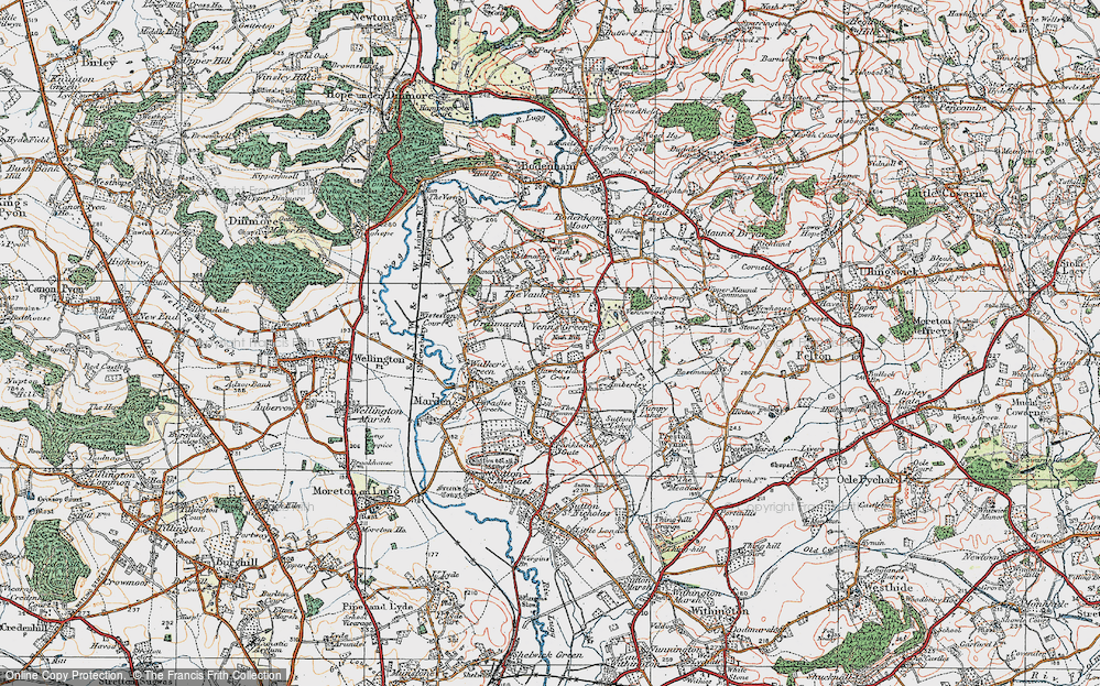Old Map of Pikestye, 1920 in 1920