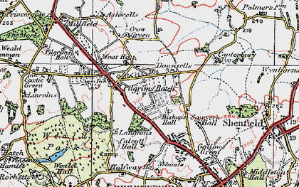 Old map of Pilgrims Hatch in 1920