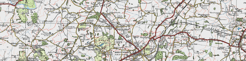 Old map of Pilgrims Hatch in 1920