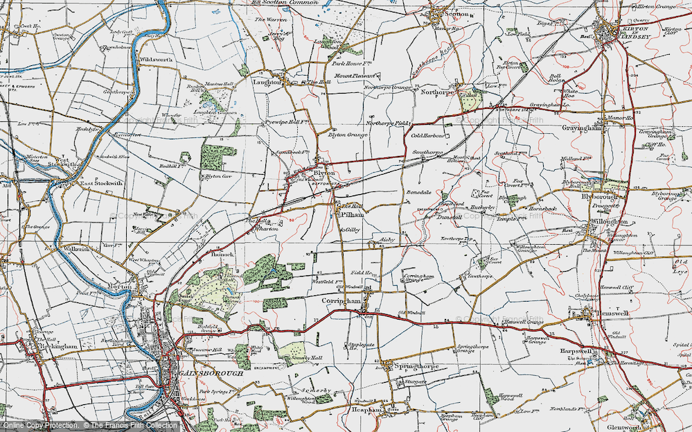 Old Map of Pilham, 1923 in 1923