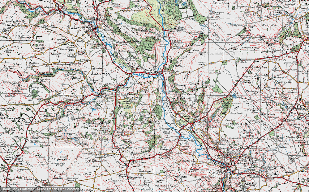 Old Map of Historic Map covering Stanton Woodhouse in 1923