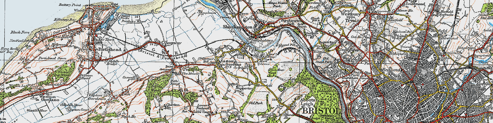 Old map of Pill in 1919