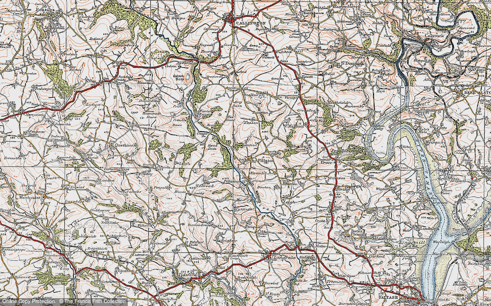 Old Map of Historic Map covering Cuttivett in 1919