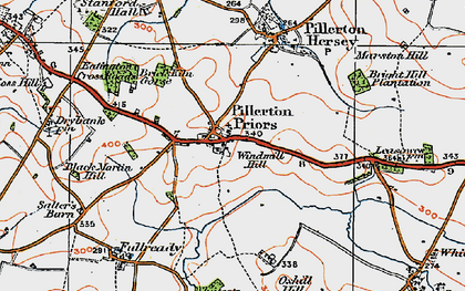 Old map of Pillerton Priors in 1919