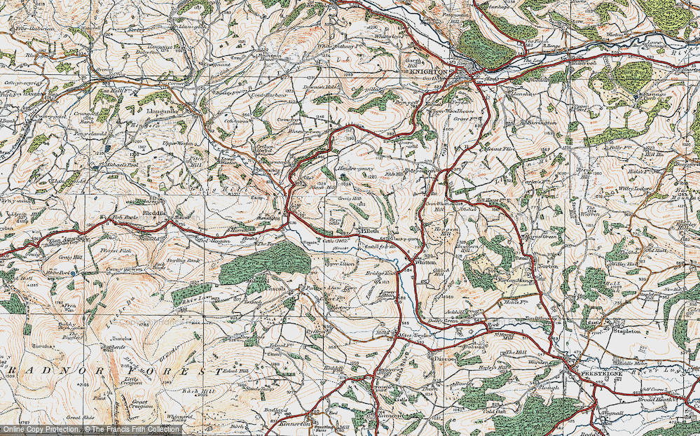 Old Map of Pilleth, 1920 in 1920