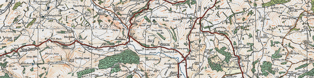 Old map of Pilleth in 1920