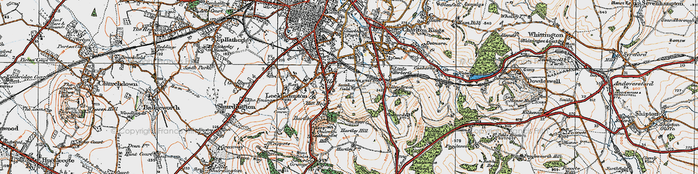 Old map of Pilley in 1919