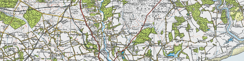 Old map of Pilley in 1919