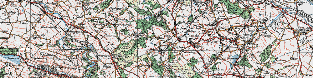 Old map of Pilley in 1924