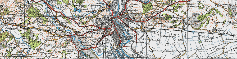 Old map of Pillgwenlly in 1919