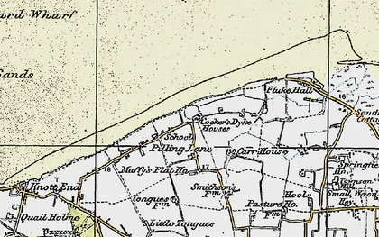 Old map of Wyre-Lune Wildfowl Sanctuary in 1924
