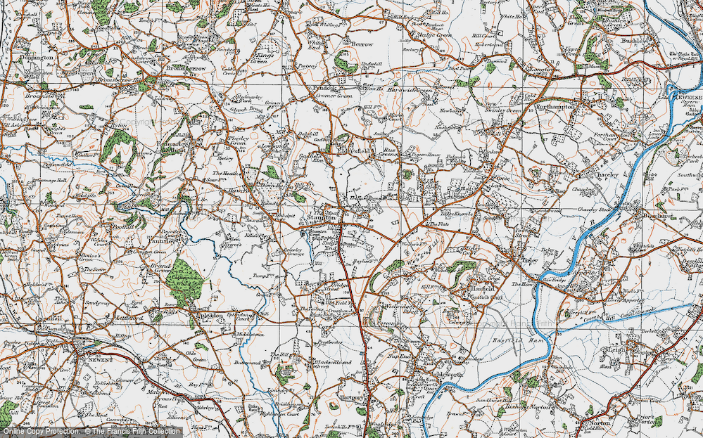 Old Map of Pillows Green, 1919 in 1919