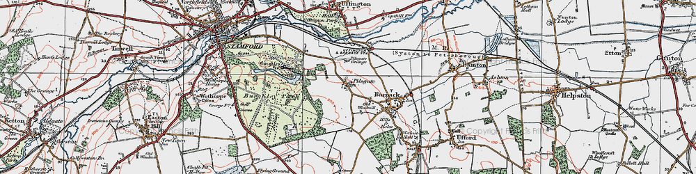 Old map of Pilsgate in 1922