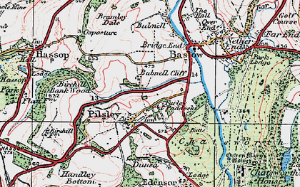 Old map of Bubnell Cliff in 1923