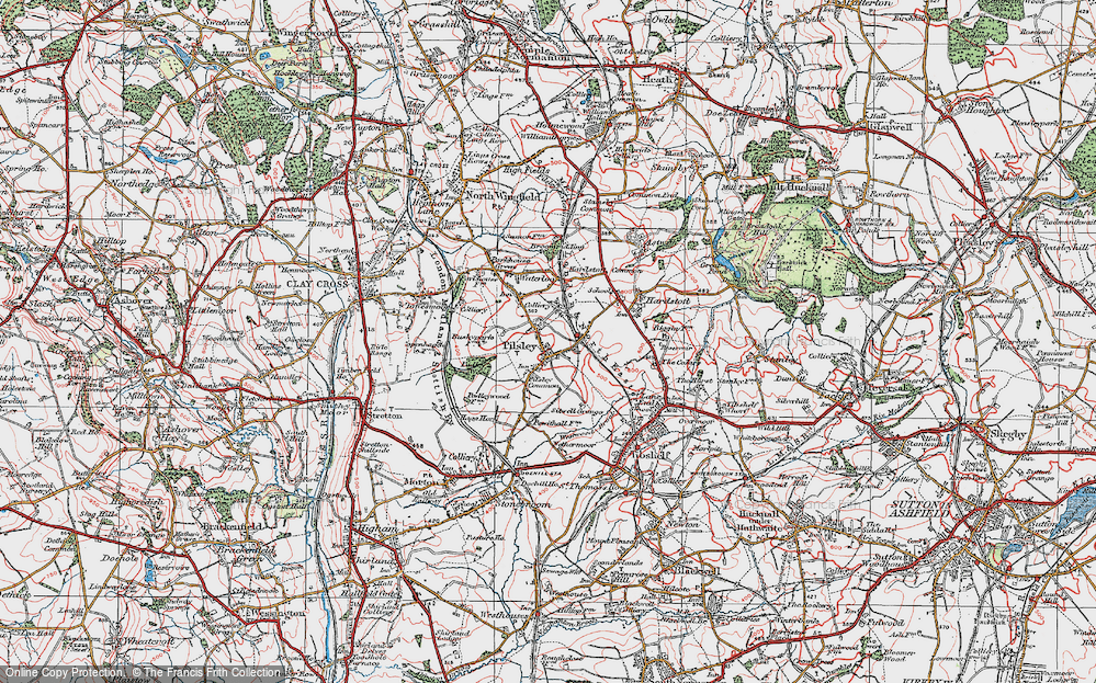 Old Map of Pilsley, 1923 in 1923