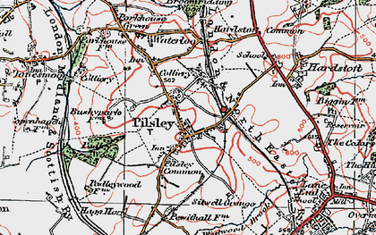 Old map of Pilsley in 1923