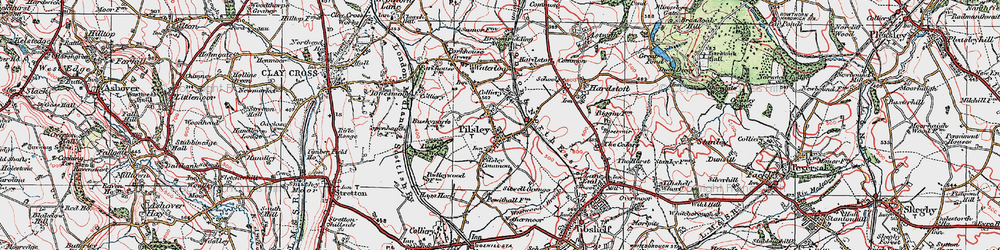 Old map of Pilsley in 1923