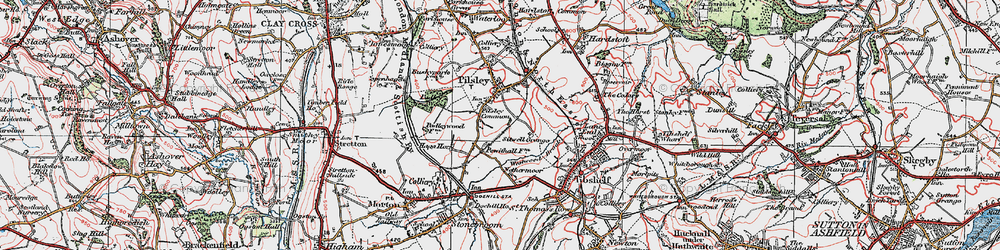 Old map of Pilsley Green in 1923
