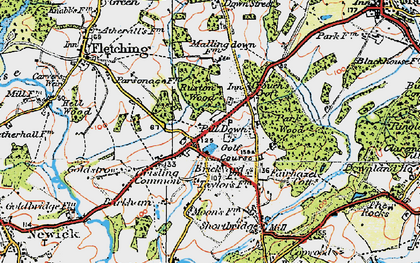 Old map of Piltdown in 1920