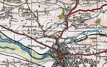Old map of Pilton in 1919