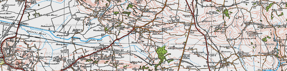 Old map of Pilton in 1919