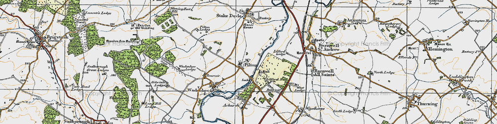 Old map of Pilton in 1920
