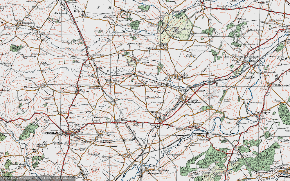 Old Map of Pilton, 1922 in 1922