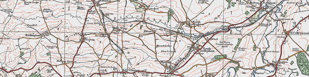 Old map of Pilton in 1922