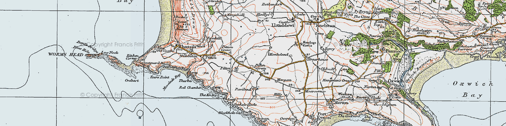 Old map of Blackhole Gut in 1923