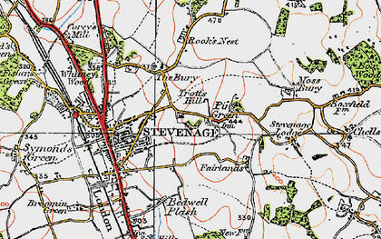 Old map of Pin Green in 1920
