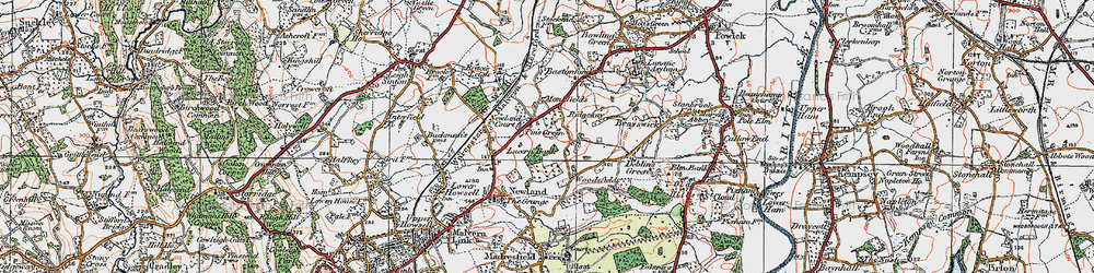 Old map of Brace's Leigh in 1920
