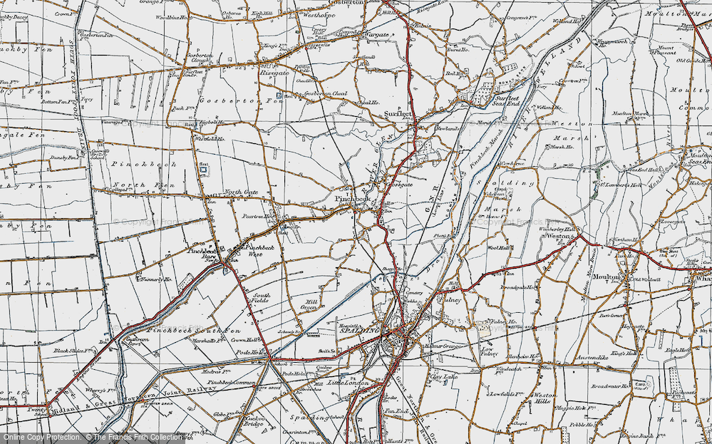 Old Map of Pinchbeck, 1922 in 1922