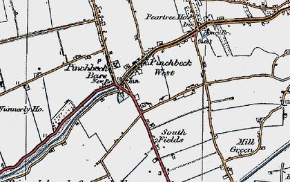 Old map of Pinchbeck West in 1922