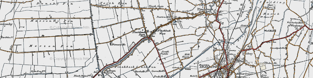 Old map of Pinchbeck West in 1922