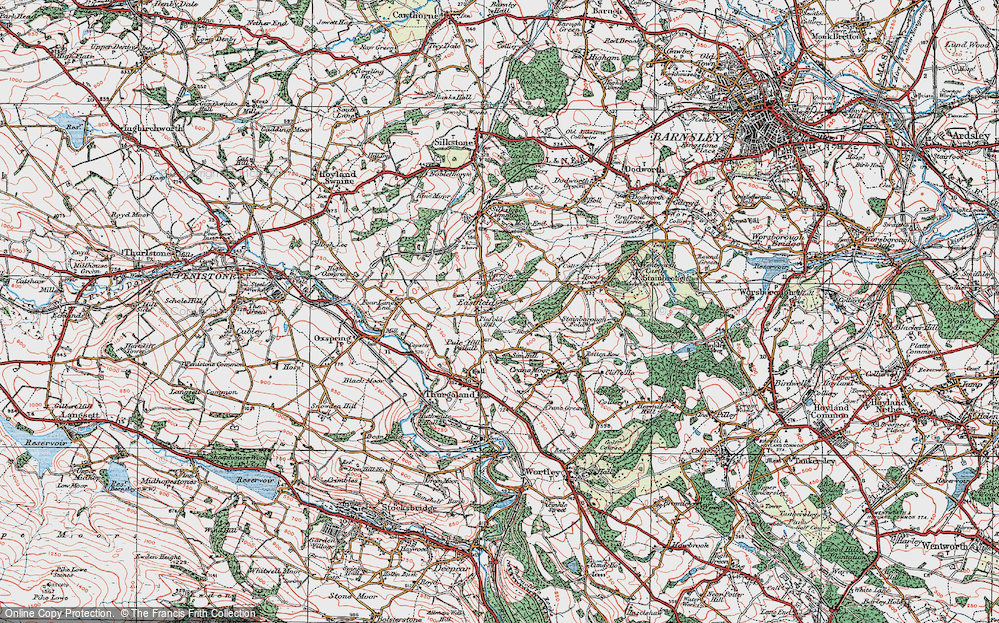 Old Map of Pinfold Hill, 1924 in 1924