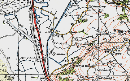 Old map of Pinged in 1923